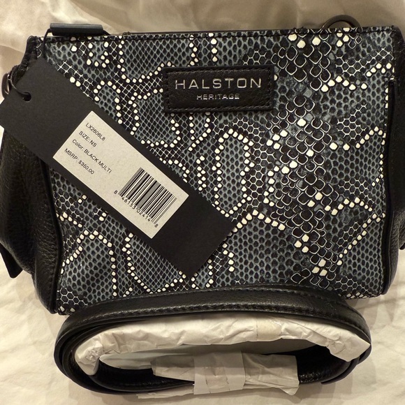 Halston Heritage Black and White Snake Print...
